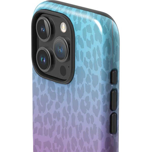 Cheetah Print Purple and Blue iPhone 16 Pro Max Impact Case